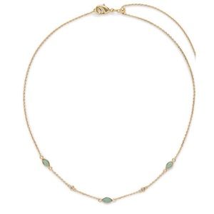 NIB - 14k Gold Silver Plated - Blue Opal Choker